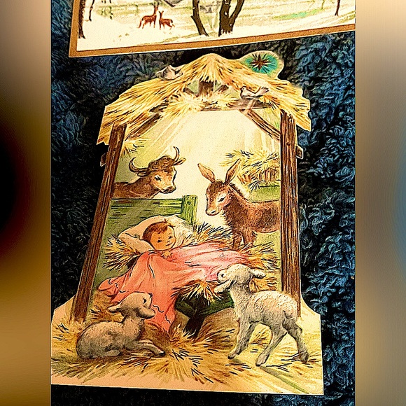 set of 3 rare Vtg Christmas cards coronation brand multicolor 40s birds + - Picture 8 of 9